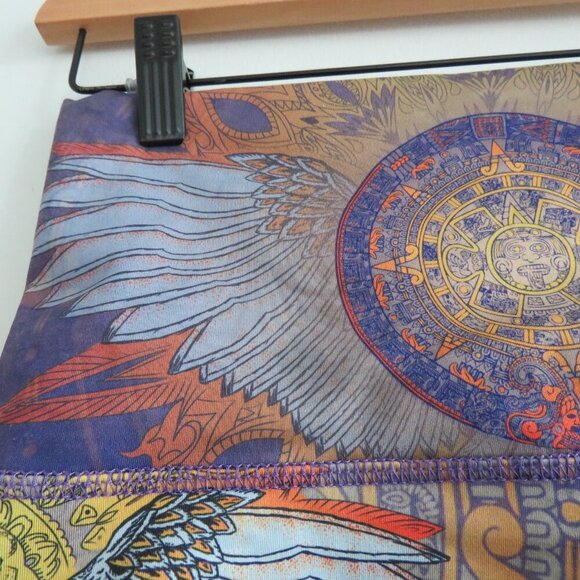 LIQUID DREAMS Mayan Aztec Boho Rave Hippie Festival Hot Pants Yoga Shorts Sz S - Picture 12 of 14